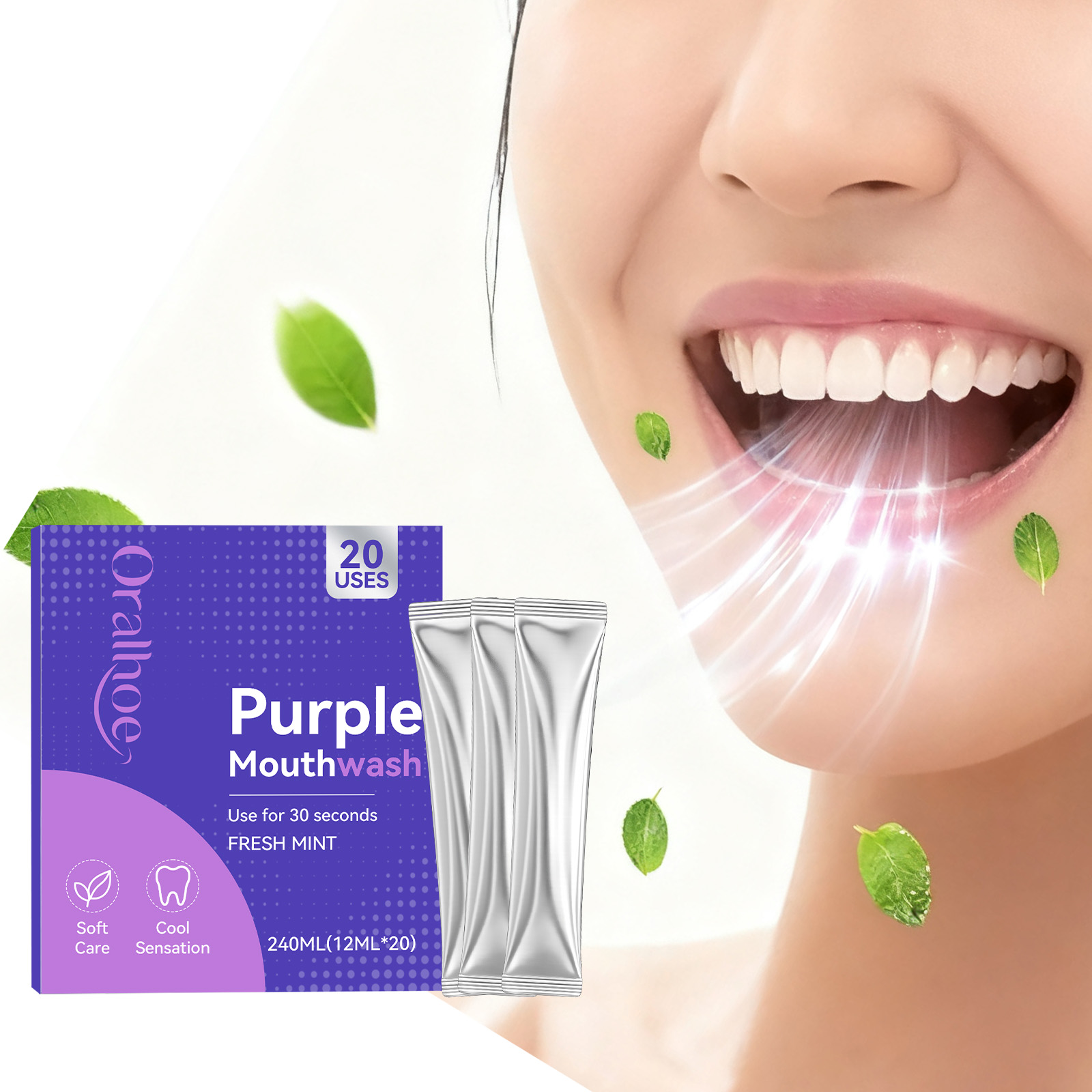 20pcs Purple Mouthwash Teeth W - đánh giá và giá Teeth Whitening Mouthwash