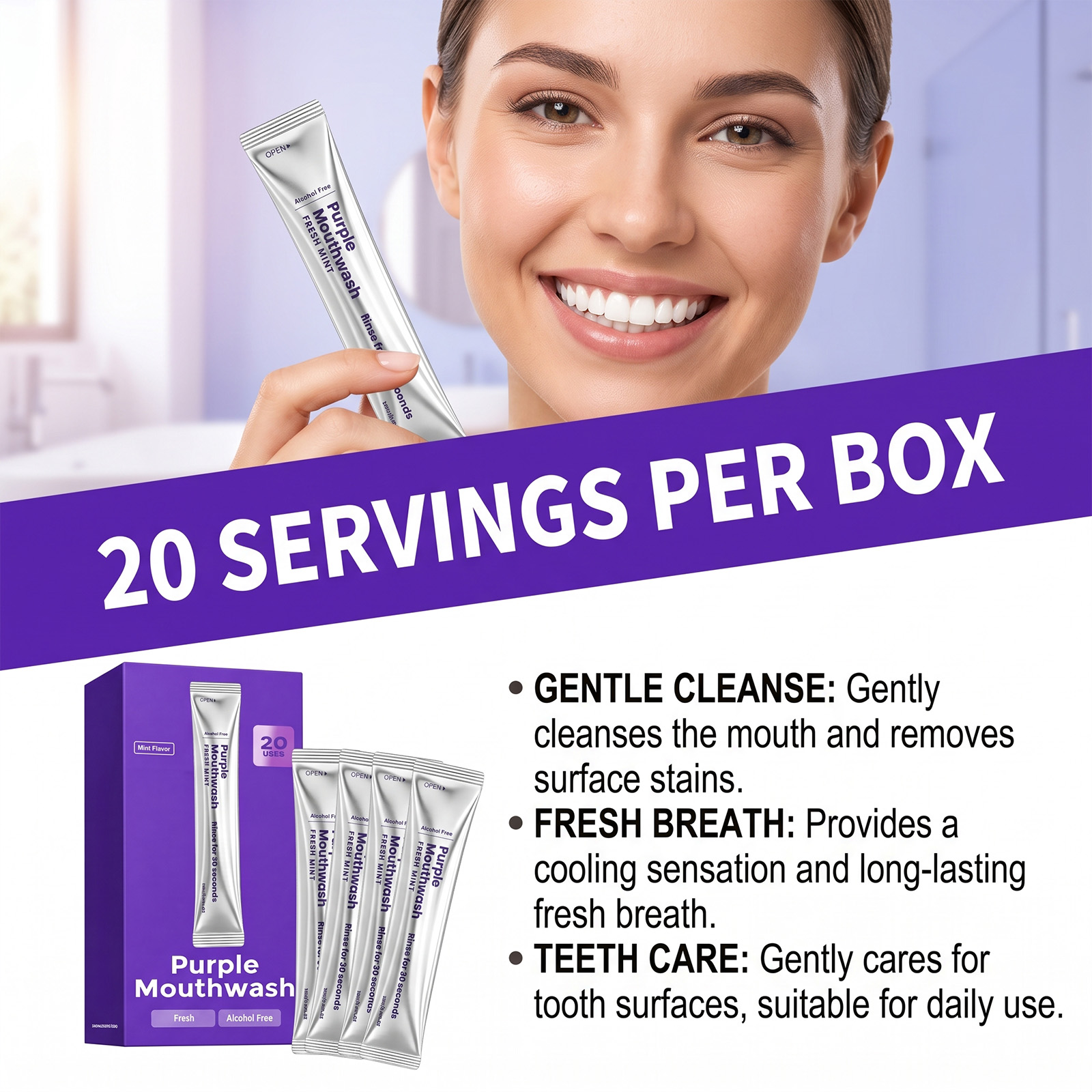 20 Pack Instant Whitening Mout - đánh giá và giá Teeth Whitening Mouthwash