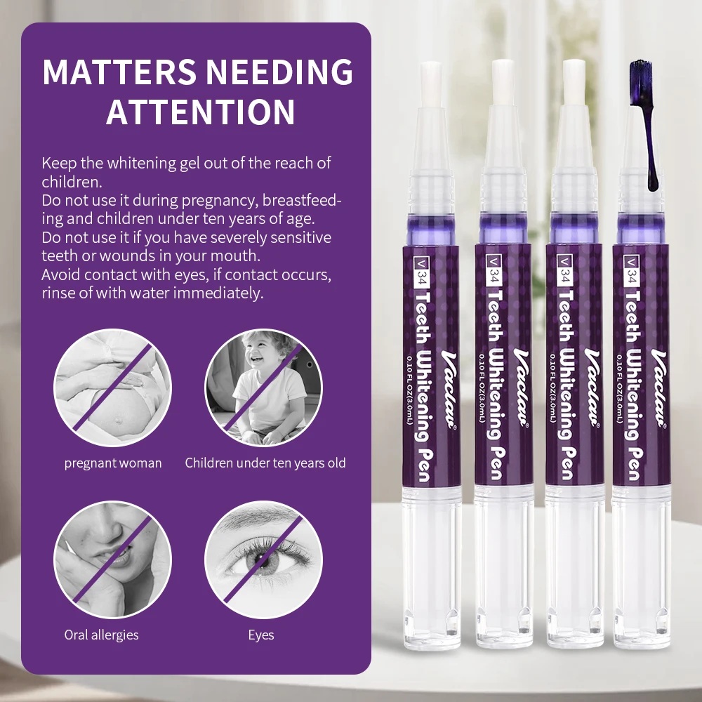 Vaclav V34 Purple Teeth Whiten - đánh giá và giá Teeth Whitening Pens