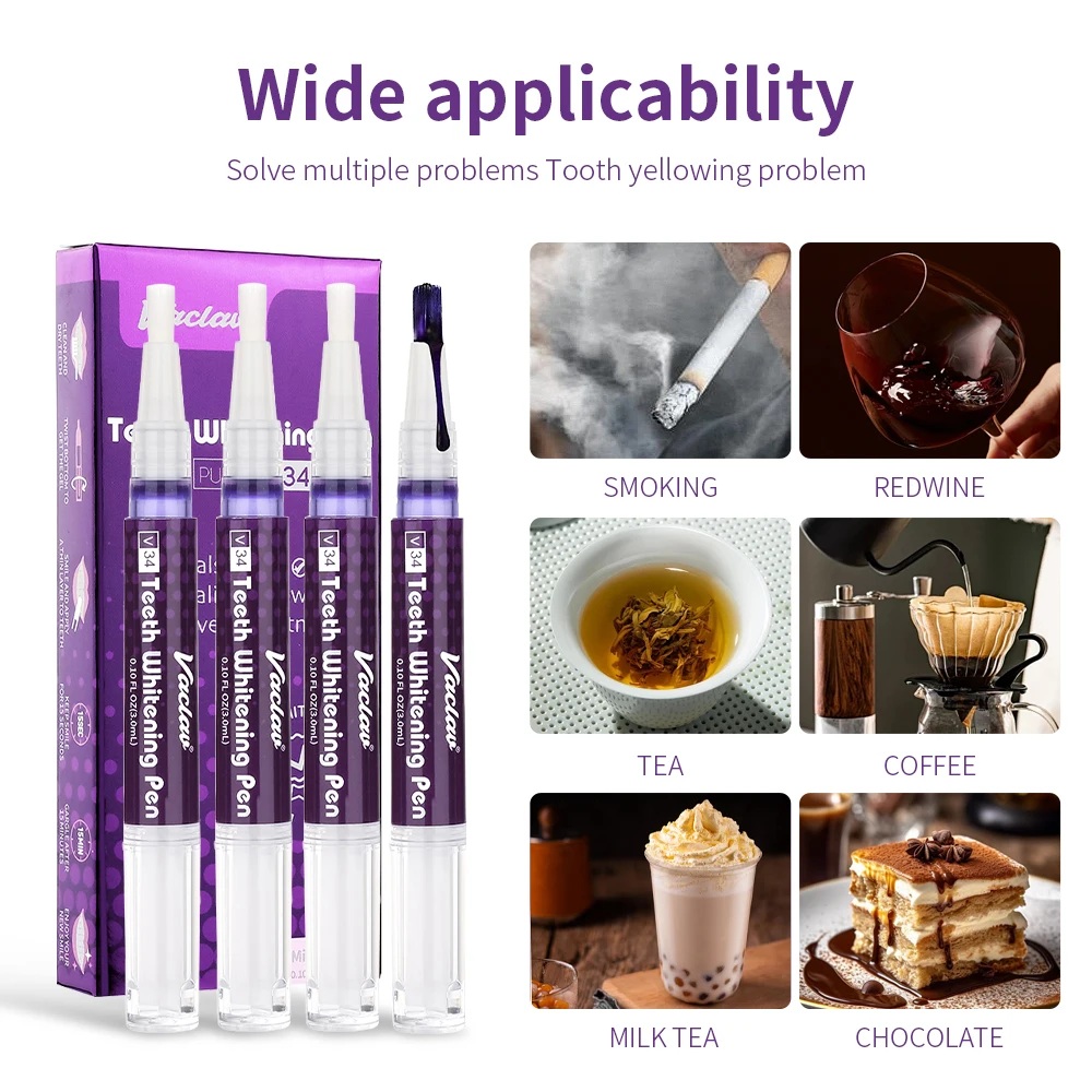 Vaclav V34 Purple Teeth Whiten - đánh giá và giá Teeth Whitening Pens